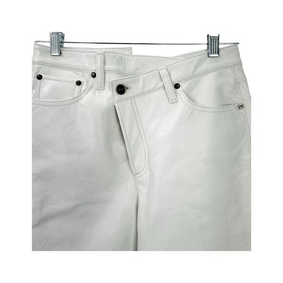 Agolde A9082-1285 Recycled Leather Criss Cross Straight Lace White Size 26 NWT - Picture 9 of 13